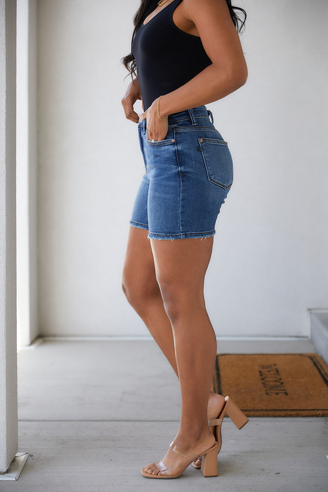 Rory High Rise Denim Shorts