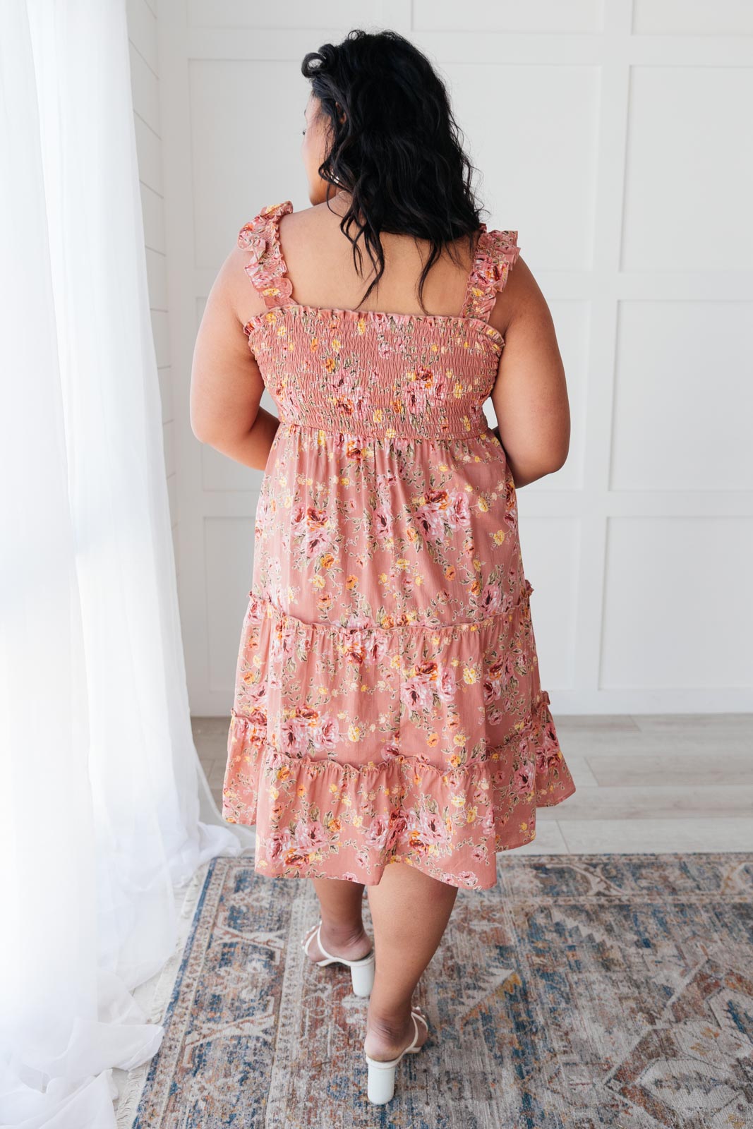 Blushing Beauty Smocked Midi Dress