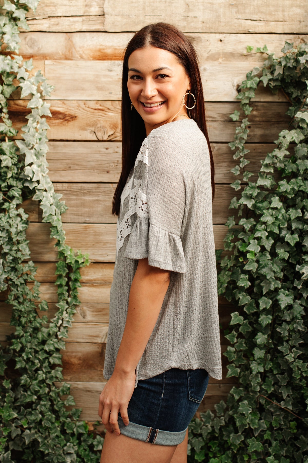 Break Away Top In Gray