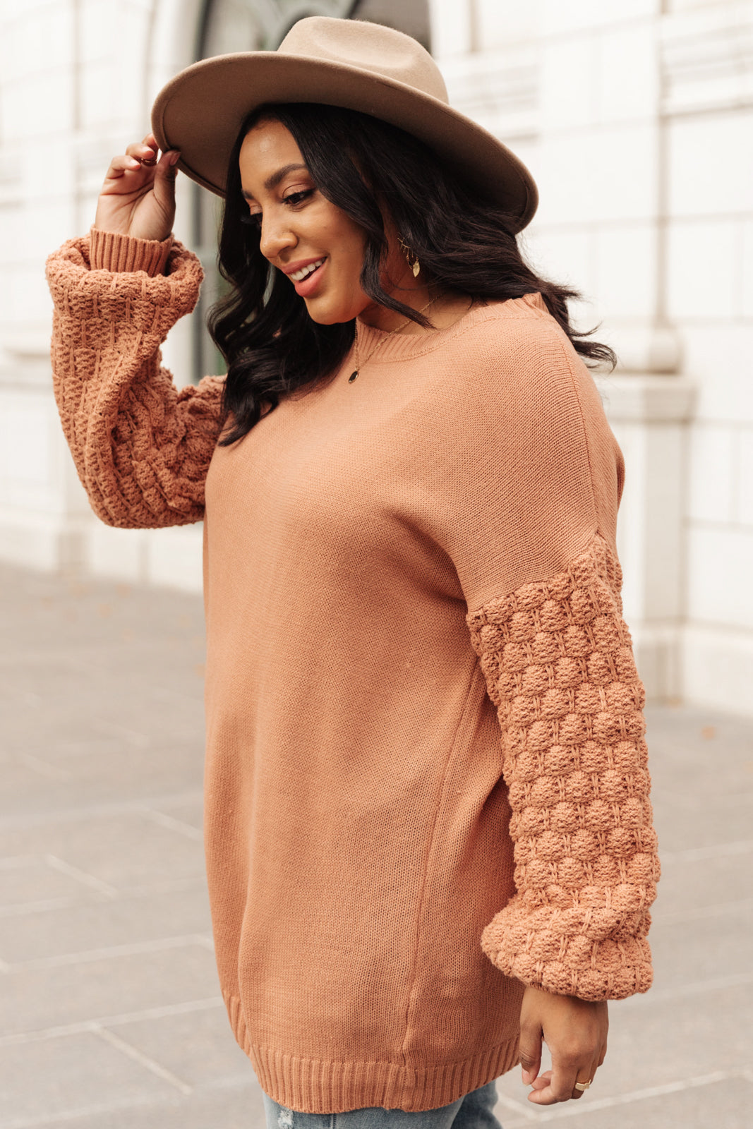 Bubbly B Sweater in Ginger