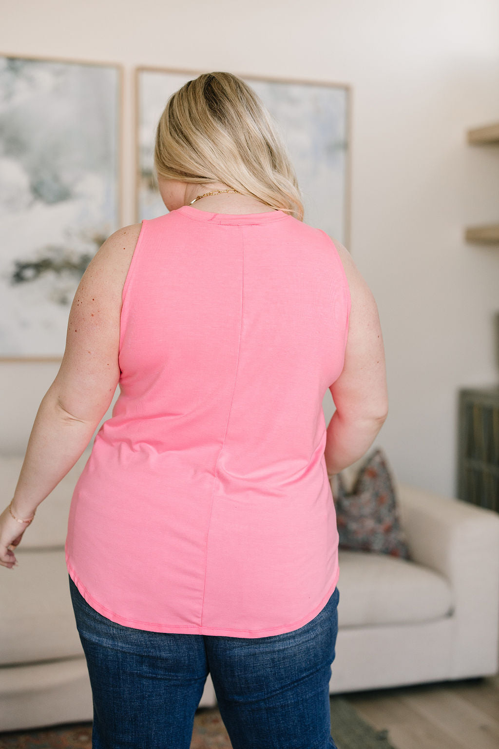 Can't Wait for Spring Hi-Lo Sleeveless Top in Pink