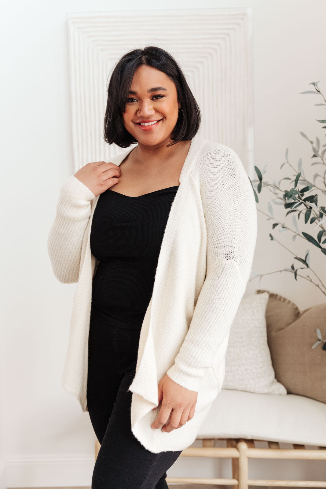 Cozy Nights Cardigan In Cream