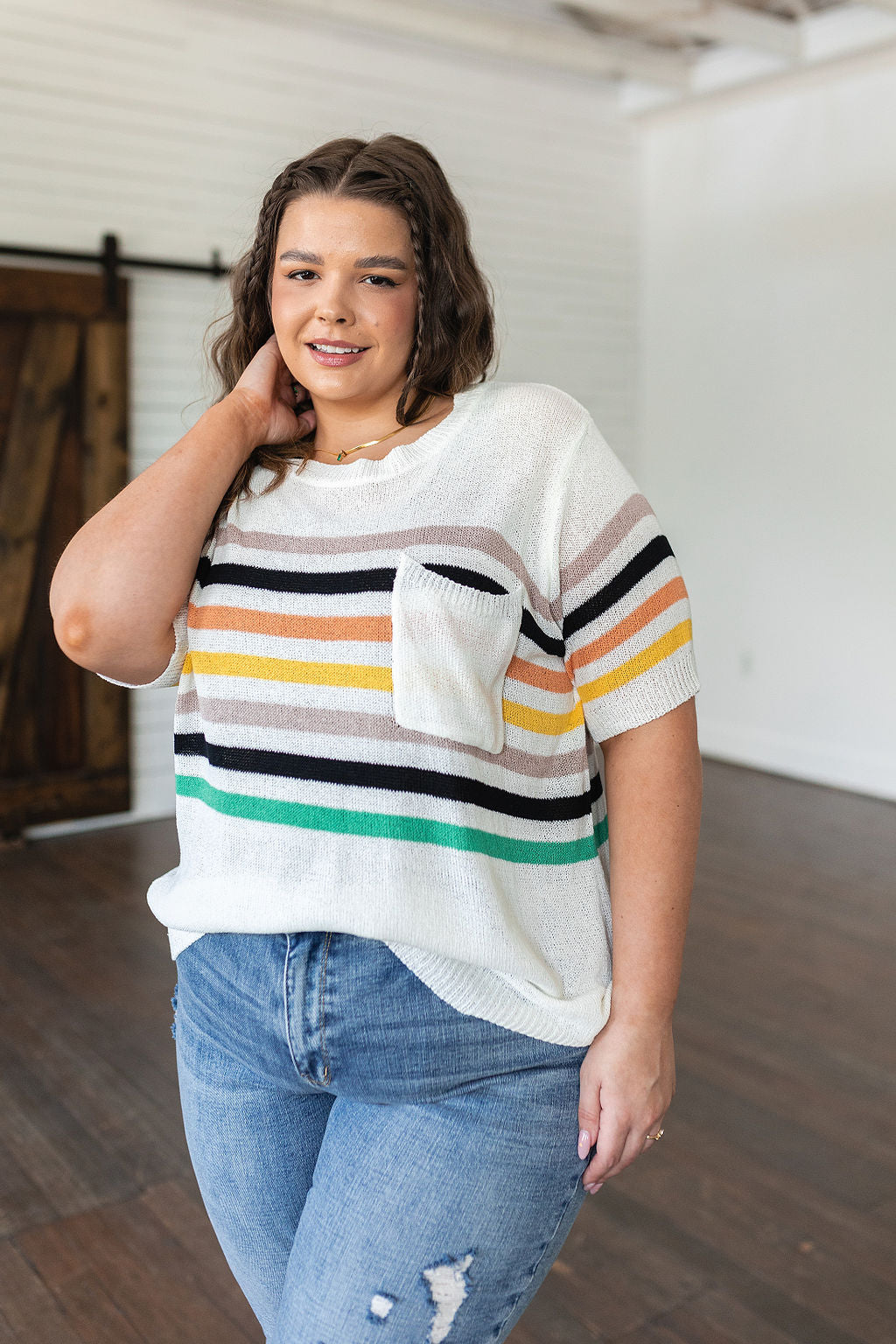 Derby Nights Retro Striped Top