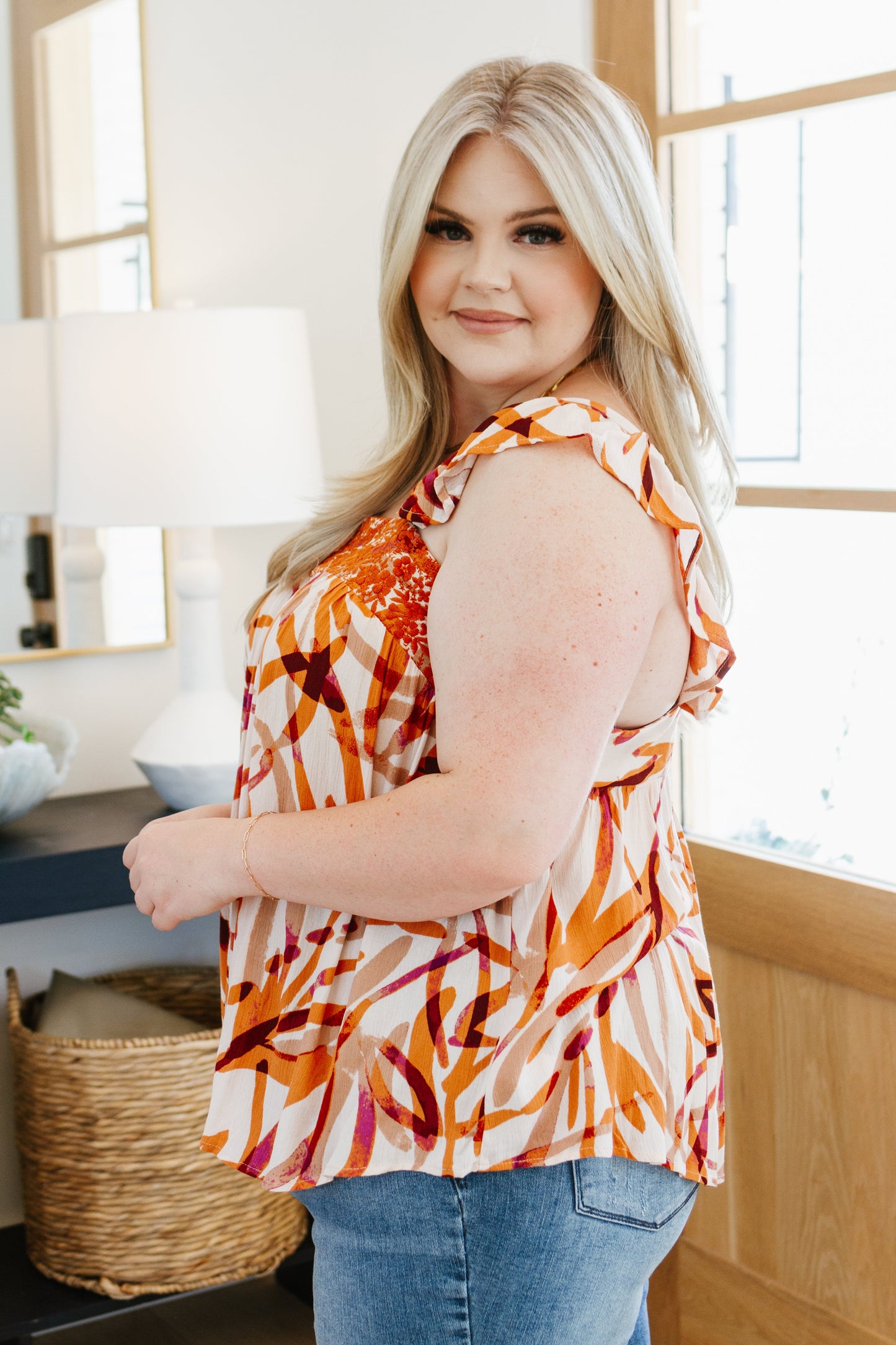 Francesca Embroidered Top in Rust