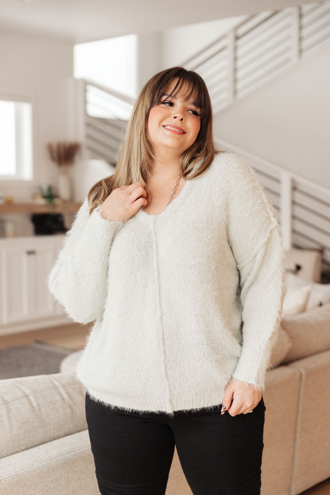 Fuzzy Wuzzy Sweater in Frosty Gray