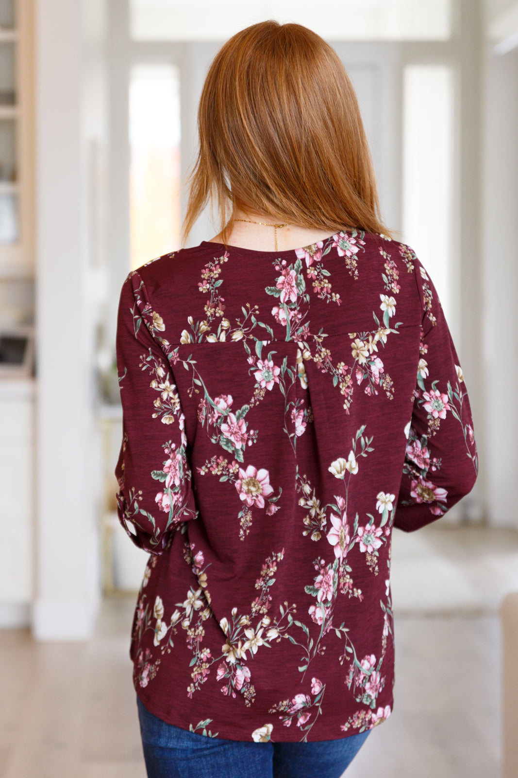 Hometown Classic Top in Wine Floral