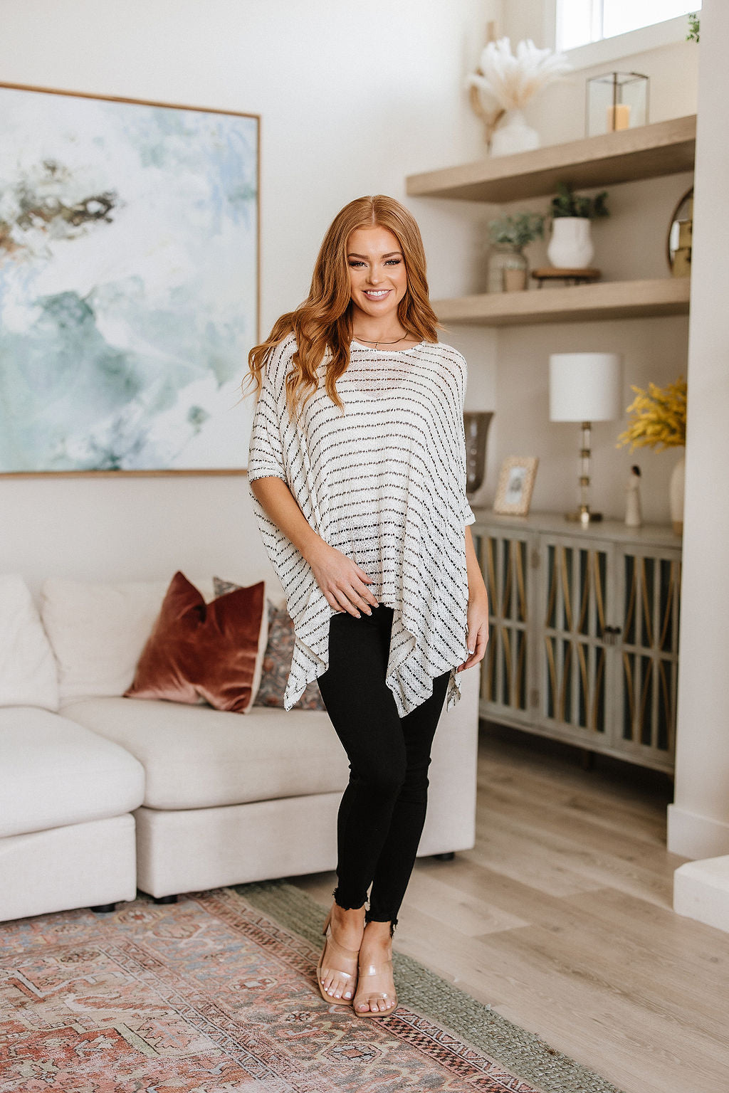 Meyers Striped High Low Boxy Top