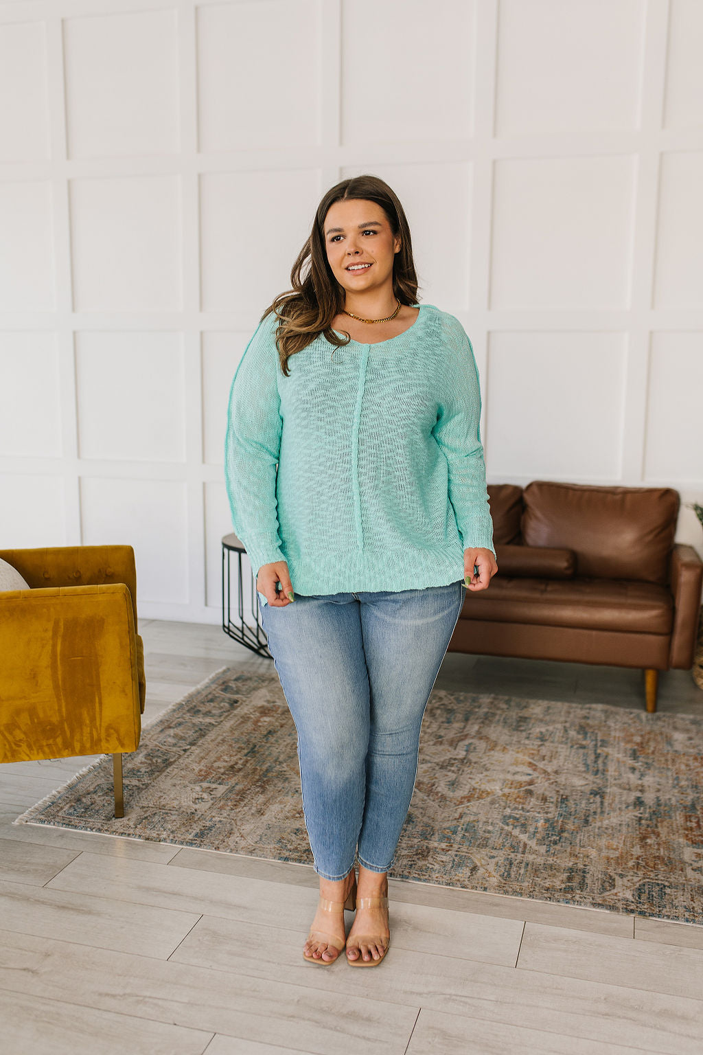 Relax With Me Knit Top in Aqua