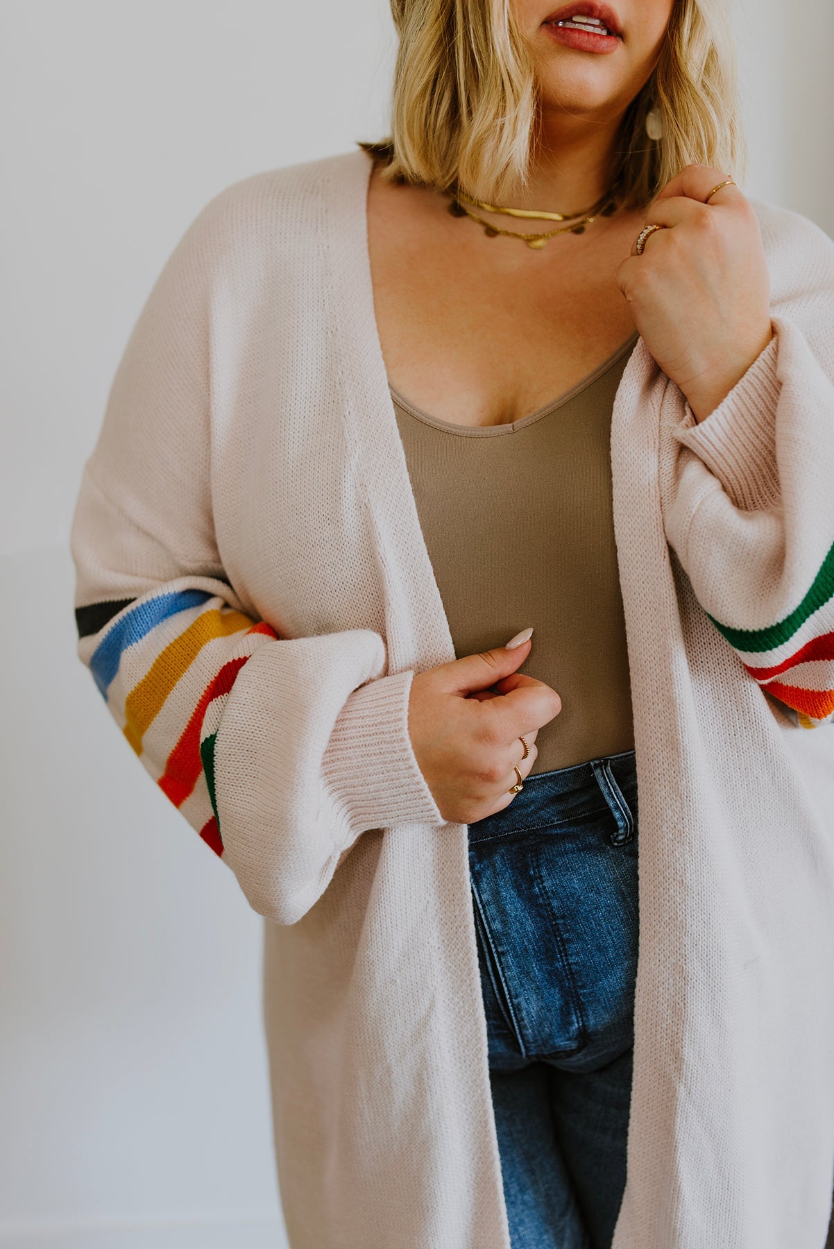 Struck Gold Rainbow Sleeve Cardigan